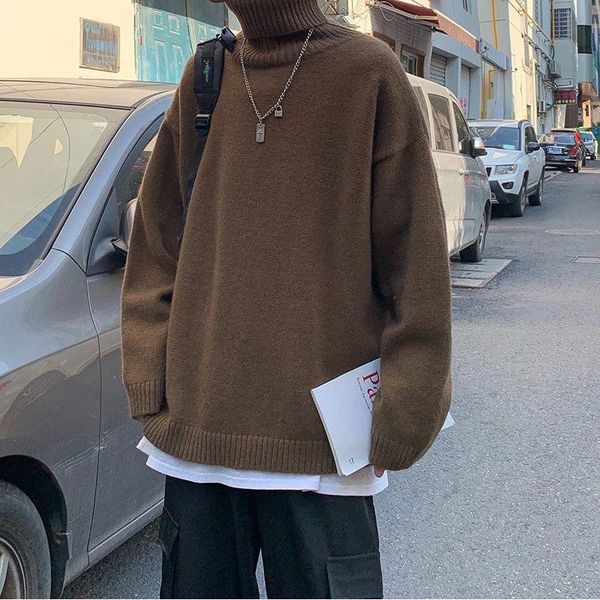 men's sweaters sweater 2021 autumn winter slim solid color turtleneck long-sleeve loose casual personality youth wear, White;black
men's sweaters sweater 2021 autumn winter slim solid color turtleneck long-sleeve loose casual personality youth wear, White;black