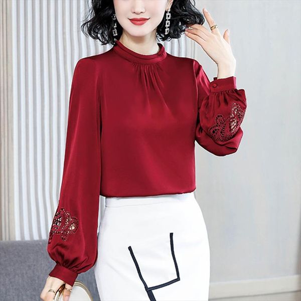 korean fashion silk women blouses elegant women satin blouse shirts lady lantern sleeve hollow out blouses shirt plus size, White
korean fashion silk women blouses elegant women satin blouse shirts lady lantern sleeve hollow out blouses shirt plus size, White