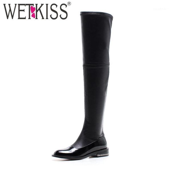 boots wetkiss designer stretch for women genuine leather pu over the knee patchwork metal square heels thigh high1, Black
boots wetkiss designer stretch for women genuine leather pu over the knee patchwork metal square heels thigh high1, Black