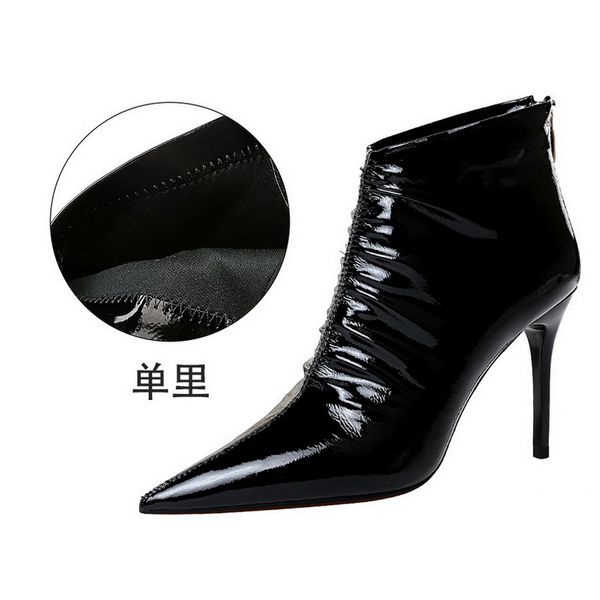 2021 new european and nightclub heels heeled bright surface patent leather women's ankle boots wkmk, Black
2021 new european and nightclub heels heeled bright surface patent leather women's ankle boots wkmk, Black