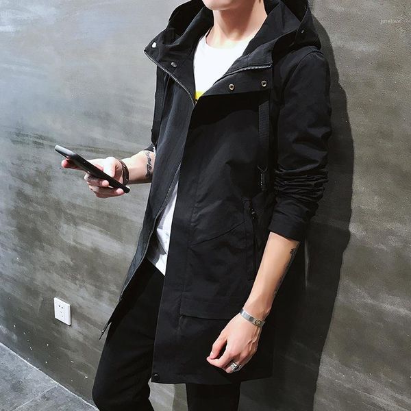 new 2019 autumn long hooded jacket young handsome pure color dust coat cultivate morality1, Black;brown
new 2019 autumn long hooded jacket young handsome pure color dust coat cultivate morality1, Black;brown