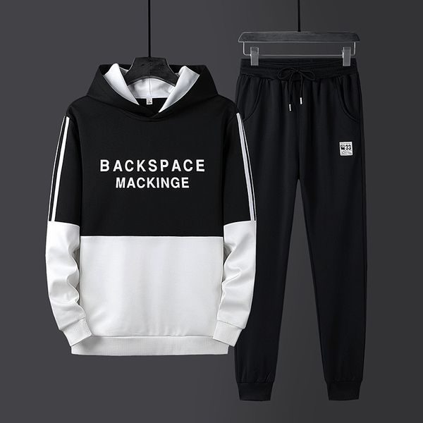 2019 new spring and autumn coat leisure sports suit hoodie sweater pants two piece large men's wear, Gray
2019 new spring and autumn coat leisure sports suit hoodie sweater pants two piece large men's wear, Gray