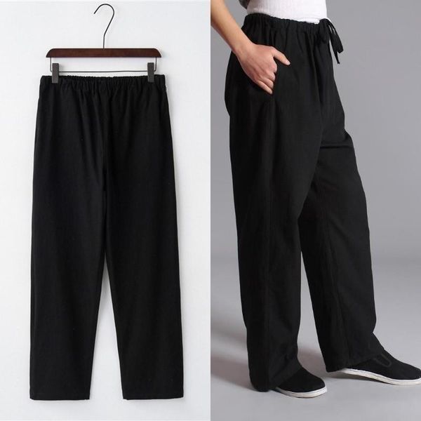 men's 100% cotton trousers chinese men's old coarse cloth plus fertilizer kung fu tai chi pants all-match loose trousers, Black
men's 100% cotton trousers chinese men's old coarse cloth plus fertilizer kung fu tai chi pants all-match loose trousers, Black