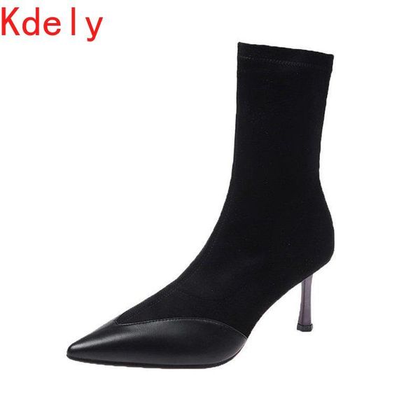 2021 new style pointed high heel short boots women's winter black thin boots fashion korean suede elastic medium tube socks
2021 new style pointed high heel short boots women's winter black thin boots fashion korean suede elastic medium tube socks