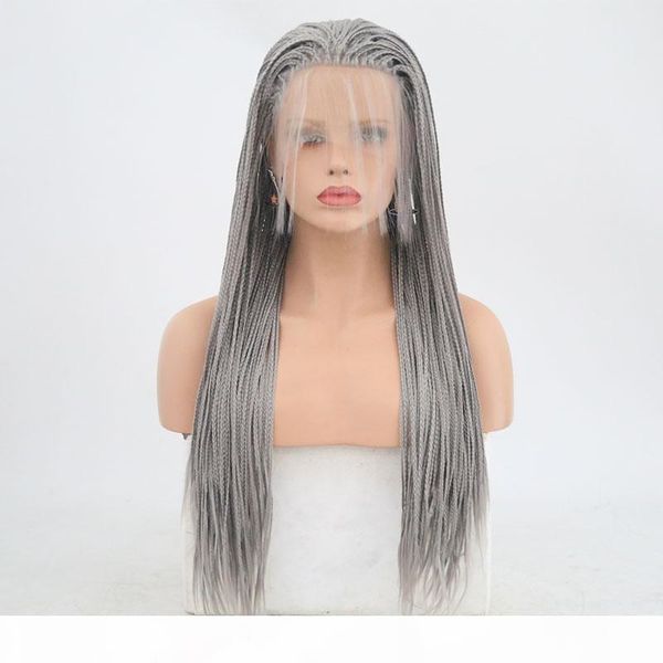 silver grey synthetic lace front braided wig high temperature fiber heat resistant glueless lacefront ombre braided wigs for white women, Black
silver grey synthetic lace front braided wig high temperature fiber heat resistant glueless lacefront ombre braided wigs for white women, Black