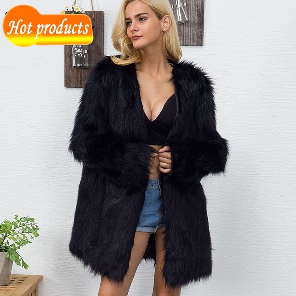 female winter sleeve fake of the women s-3xl plus long size fur coat jbji, Black
female winter sleeve fake of the women s-3xl plus long size fur coat jbji, Black