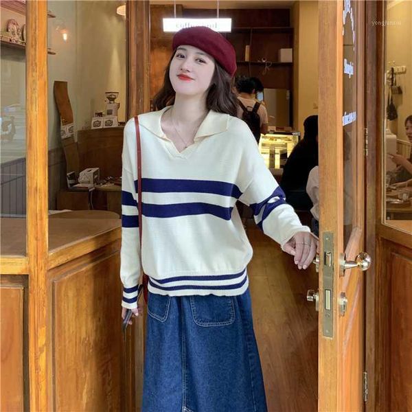 2020autumn student lapel stripe all-match simple retro knit sweater temperament sweater long-sleeved all-match female forest1, White;black
2020autumn student lapel stripe all-match simple retro knit sweater temperament sweater long-sleeved all-match female forest1, White;black