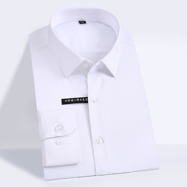 plus size 5xl solid elastic stretch bamboo fiber soft comfortable long sleeve easy care formal mens dress shirts male 201124, White;black
plus size 5xl solid elastic stretch bamboo fiber soft comfortable long sleeve easy care formal mens dress shirts male 201124, White;black