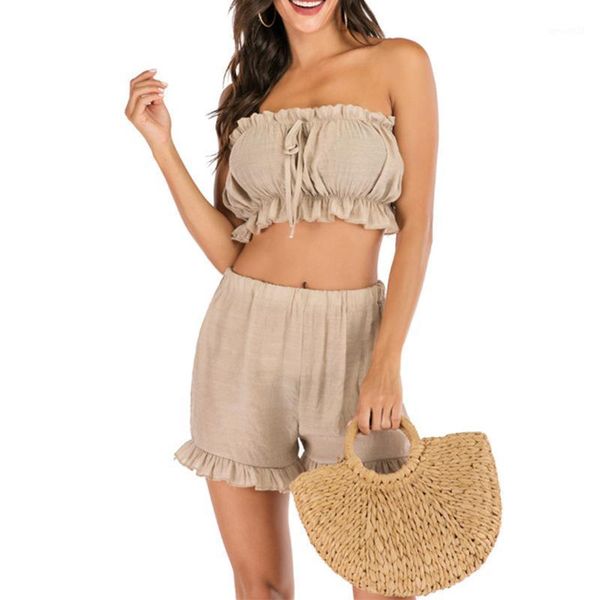 women's swimwear cover up women swimsuit ruffle crop shorts beach wear ladies clothing sets ups1, White;black
women's swimwear cover up women swimsuit ruffle crop shorts beach wear ladies clothing sets ups1, White;black