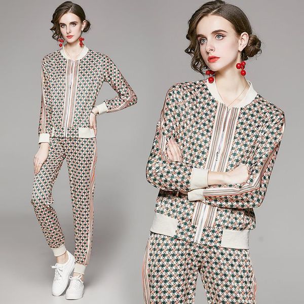 new spring fall runway 2 piece womens sets vintage letters print zippered long sleeve jacket coat pants tracksuits outfits, Gray
new spring fall runway 2 piece womens sets vintage letters print zippered long sleeve jacket coat pants tracksuits outfits, Gray