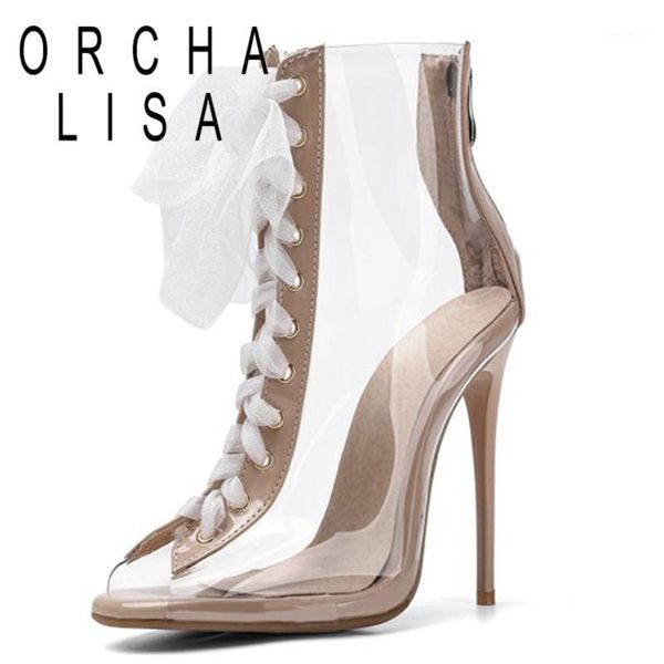 boots orcha lisa woman summer sandals ankle peep toe 12 thin high heels lace up zipper transparent plus size 34-47 c18761, Black
boots orcha lisa woman summer sandals ankle peep toe 12 thin high heels lace up zipper transparent plus size 34-47 c18761, Black