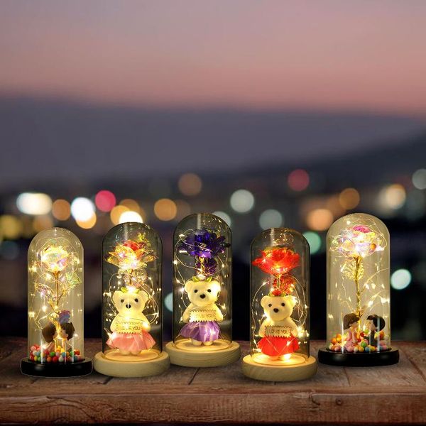 2021 led galaxy rose eternal 24k gold foil flower with fairy string lights in dome for christmas valentine's day gift dropship
2021 led galaxy rose eternal 24k gold foil flower with fairy string lights in dome for christmas valentine's day gift dropship