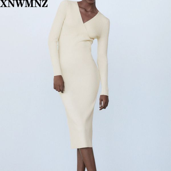 xnwmnz za women long sleeve knit midi dress women's casual autumn winter surplice neck dress slim female a line knitted dresses 201125, Black;gray
xnwmnz za women long sleeve knit midi dress women's casual autumn winter surplice neck dress slim female a line knitted dresses 201125, Black;gray