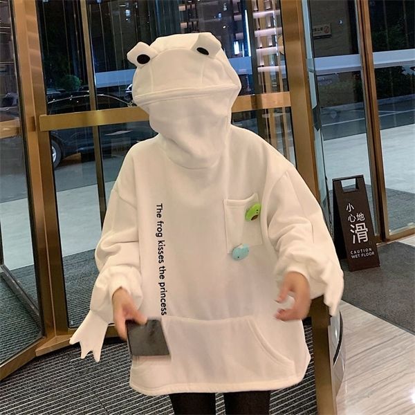 deeptown frog hoodie winter fashion 2020 splice sweatshirt women long sleeve pullover casual loose black plus velvet hoodie q1217, Black;white
deeptown frog hoodie winter fashion 2020 splice sweatshirt women long sleeve pullover casual loose black plus velvet hoodie q1217, Black;white