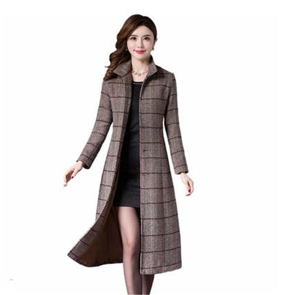 new large size winter wool slim women's long coat thicken lattice woolen elegant women coats 2086, Black
new large size winter wool slim women's long coat thicken lattice woolen elegant women coats 2086, Black