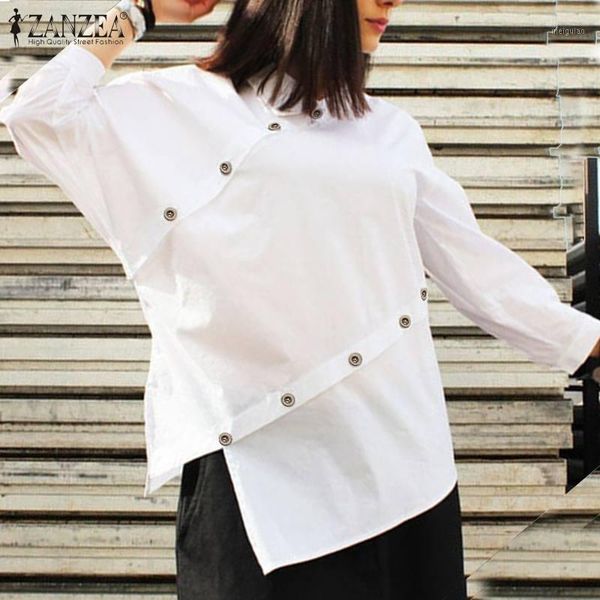 2020 zanzea stylish asymmetrical shirts women's blouse casual autumn long sleeve button blusas female solid tunic plus size1, White
2020 zanzea stylish asymmetrical shirts women's blouse casual autumn long sleeve button blusas female solid tunic plus size1, White