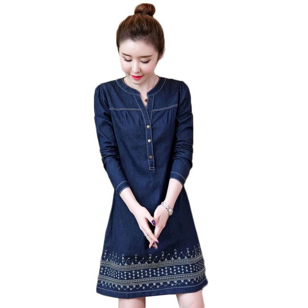 2021 5xl plus size women's es new korean embroidery spring autumn long-sleeved denim jeans female vestidos 492 4r87, Black;gray
2021 5xl plus size women's es new korean embroidery spring autumn long-sleeved denim jeans female vestidos 492 4r87, Black;gray
