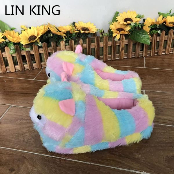 lin king new cartoon grass mud horse women winter furry slippers colorful striped home slippers warm non slip house floor shoes, Black
lin king new cartoon grass mud horse women winter furry slippers colorful striped home slippers warm non slip house floor shoes, Black