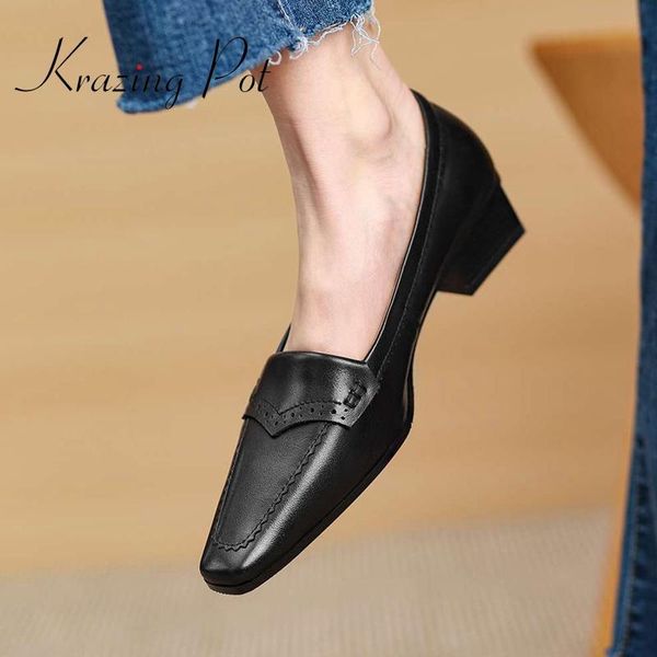 krazing pot full grain leather square toe med heel classic colors concise style beauty lady casual women pumps l17, Black
krazing pot full grain leather square toe med heel classic colors concise style beauty lady casual women pumps l17, Black