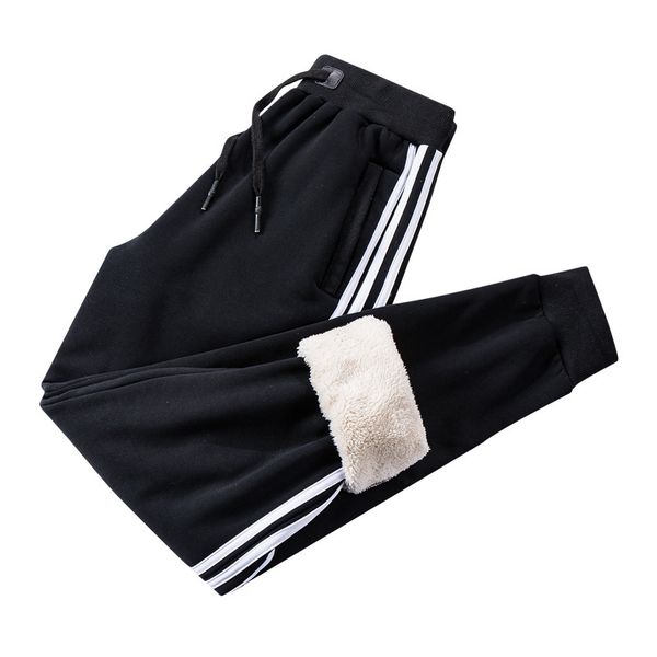 winter casual male joggers thin fit men's sweatpants side stripe cashmere sweater thickening sports pants, Black
winter casual male joggers thin fit men's sweatpants side stripe cashmere sweater thickening sports pants, Black
