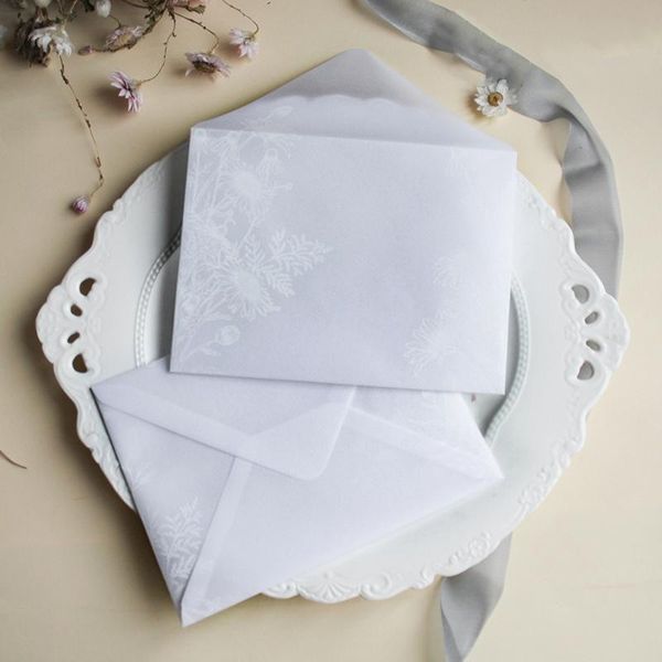 5pcs original daisy high-end girly lace dreamy translucent lace sulfuric acid paper wedding invitation envelope
5pcs original daisy high-end girly lace dreamy translucent lace sulfuric acid paper wedding invitation envelope