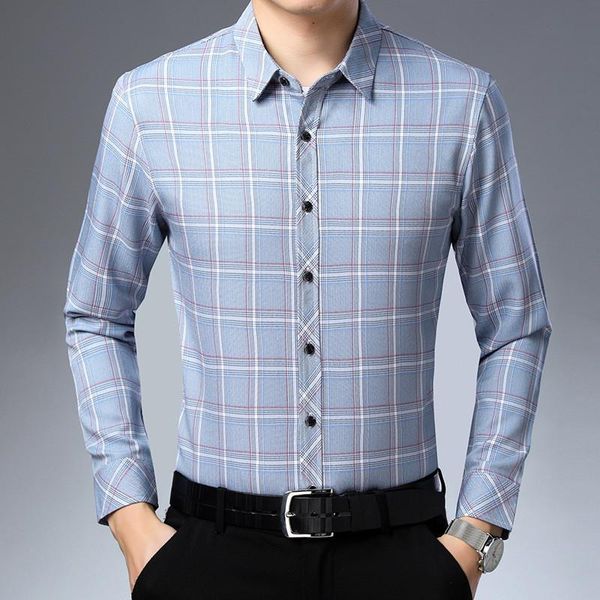 high-end middle-aged men's shirt daddy shirt men's casual business gentleman loose comfortable check, White;black
high-end middle-aged men's shirt daddy shirt men's casual business gentleman loose comfortable check, White;black