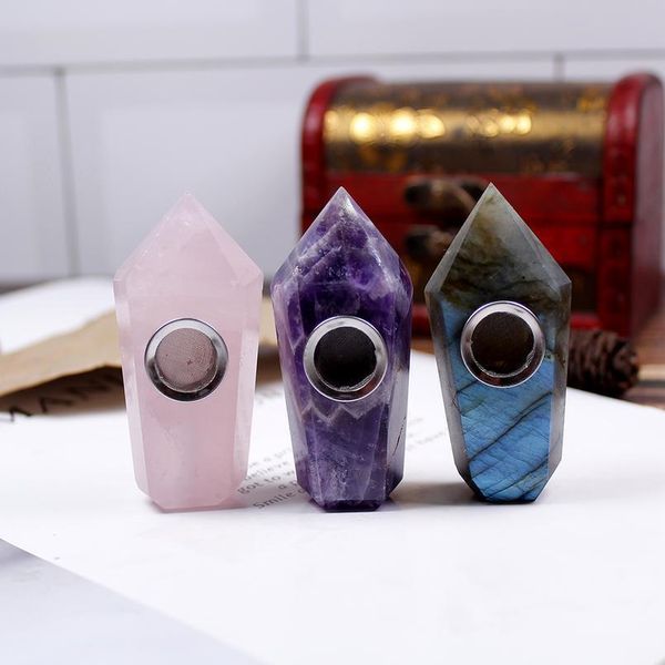 1pc natural quartz crystal mini pipe rose quartz smoking tube amethyst stone crystal point wand healing with meta jlltmd, Black
1pc natural quartz crystal mini pipe rose quartz smoking tube amethyst stone crystal point wand healing with meta jlltmd, Black