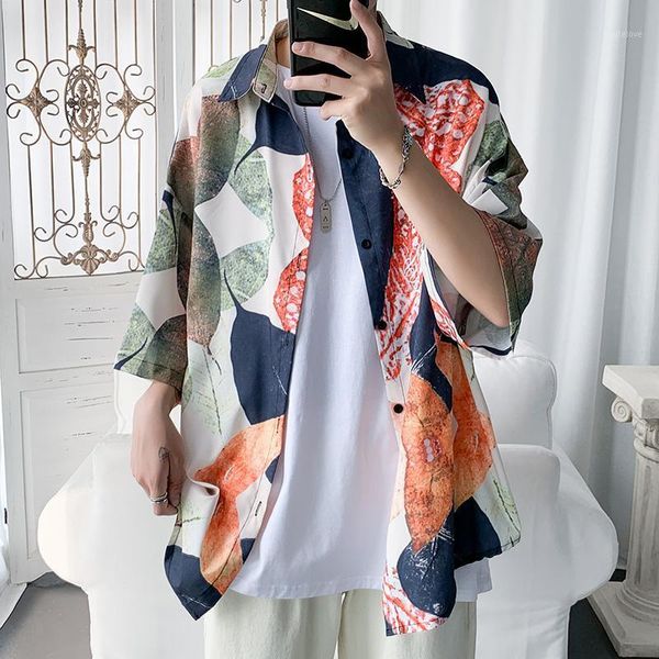 5xl- plus size shirt men summer fashion print mens casual shirts loose all match streetwear half sleeve blouse men clothing, White;black
5xl- plus size shirt men summer fashion print mens casual shirts loose all match streetwear half sleeve blouse men clothing, White;black