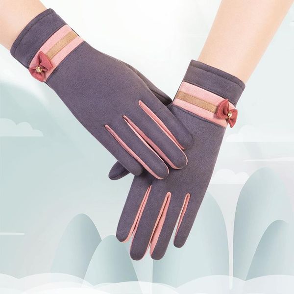 five fingers gloves winter female warmth and thickening cute student cold-proof riding touch screen suede, Blue;gray
five fingers gloves winter female warmth and thickening cute student cold-proof riding touch screen suede, Blue;gray