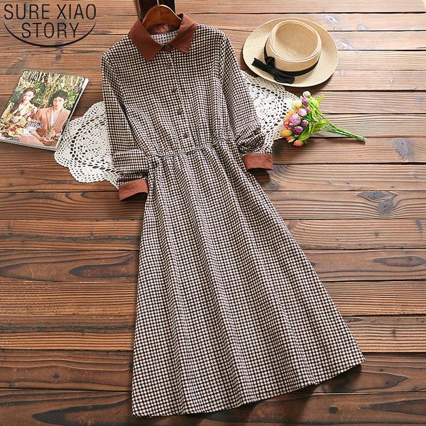 2020 fashion plaid dress women autumn vintage corduroy dress long sleeve dresses turn-dowm collar ladies button dresses 7424 lj201202, Black;gray
2020 fashion plaid dress women autumn vintage corduroy dress long sleeve dresses turn-dowm collar ladies button dresses 7424 lj201202, Black;gray