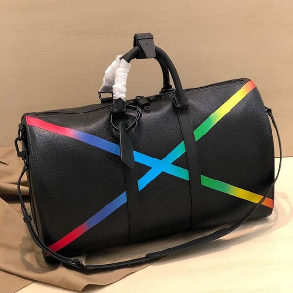 new duffle travel bags fashion rainbow style weekend bag classic bandouliere x pattern sports bag 50cm overnight handbag
new duffle travel bags fashion rainbow style weekend bag classic bandouliere x pattern sports bag 50cm overnight handbag