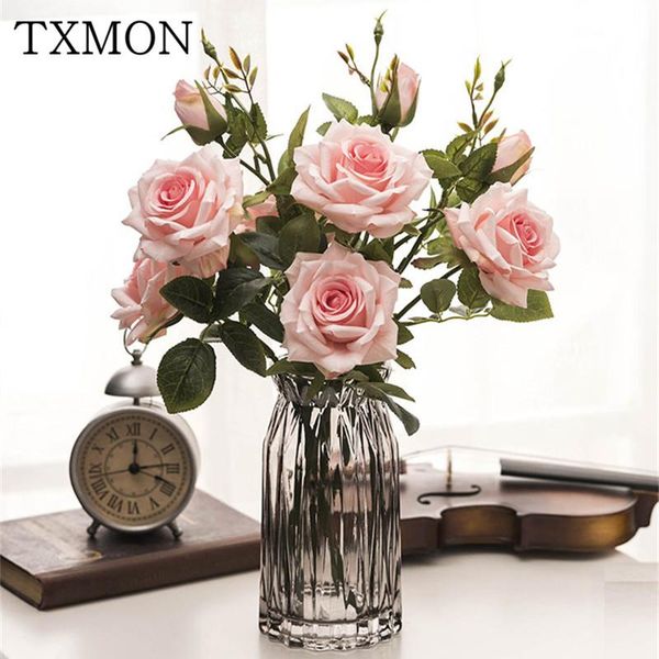 beautiful 3 heads roses simulation silk flower rose flower green leaf living room home holiday garden place wedding decoration
beautiful 3 heads roses simulation silk flower rose flower green leaf living room home holiday garden place wedding decoration