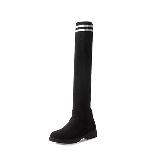 2021 the new comfortable sweet style round toe to knee fashion elastic knitting down riding boots women's shoes k8n9, Black
2021 the new comfortable sweet style round toe to knee fashion elastic knitting down riding boots women's shoes k8n9, Black