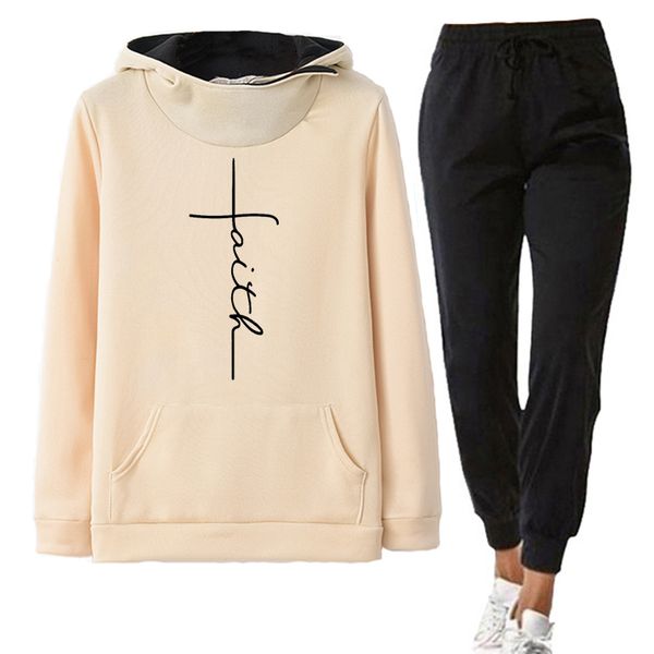 winter woman tracksuit 2 piece set hoodies+pants faith embroidered sweatshirt long sleeve pullovers casual warm women's suit q1217, Black;white
winter woman tracksuit 2 piece set hoodies+pants faith embroidered sweatshirt long sleeve pullovers casual warm women's suit q1217, Black;white