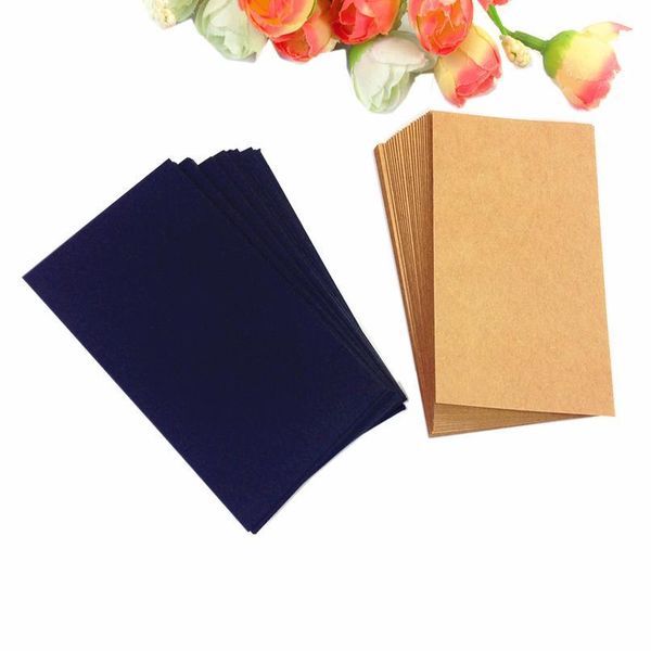100pcs/box Cowhide Color Word Card New Blank Kraft Paper Ten Choices Handwritten Card 100pcs/box Sqcysl