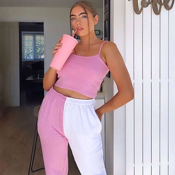 blue pink patchwork casual autumn contrast and winter thickened sports harem high waist drawstring slim pants, Black;gray
blue pink patchwork casual autumn contrast and winter thickened sports harem high waist drawstring slim pants, Black;gray