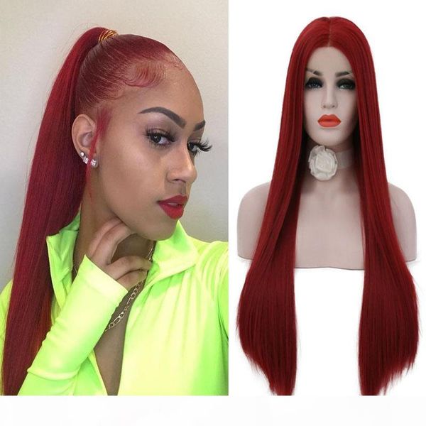 rongduoyi handtied heat resistant hair straight lace front synthetic wigs cosplay women long wig burgundy red wigs middle part, Black
rongduoyi handtied heat resistant hair straight lace front synthetic wigs cosplay women long wig burgundy red wigs middle part, Black