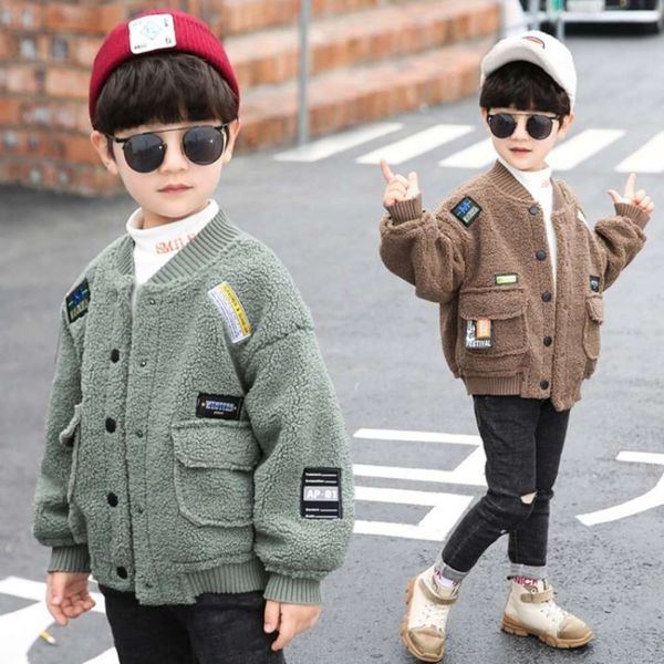 children's clothing 2020 new boys and girls lamb wool korean single breasted cardigan thickened early winter coat, Black
children's clothing 2020 new boys and girls lamb wool korean single breasted cardigan thickened early winter coat, Black