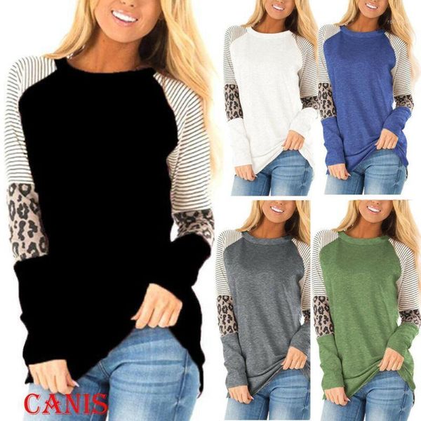 2020 women striped leopard patchwork long sleeve o-neck female t-shirt lady casual pullover long style plus size1, White
2020 women striped leopard patchwork long sleeve o-neck female t-shirt lady casual pullover long style plus size1, White