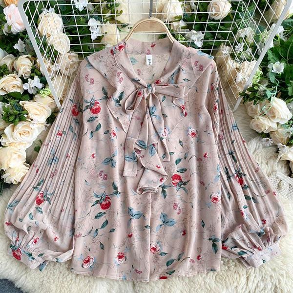 france romantic prints big lantern sleeve women chiffon blouse retro pleated sleeve shirt, White
france romantic prints big lantern sleeve women chiffon blouse retro pleated sleeve shirt, White