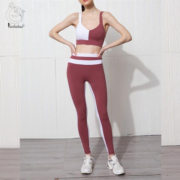 yushuhua new contrast stitching women's sports suit gym gather bra yoga leggings quick-drying sportswear 2 pieces yoga set1, White;red
yushuhua new contrast stitching women's sports suit gym gather bra yoga leggings quick-drying sportswear 2 pieces yoga set1, White;red