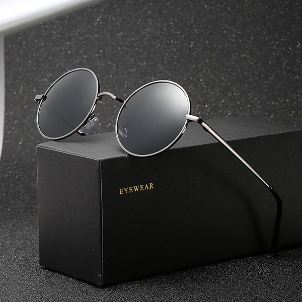 sunglasses classic vintage round polarized women men brand designer retro mirror sun glasses for female, White;black
sunglasses classic vintage round polarized women men brand designer retro mirror sun glasses for female, White;black