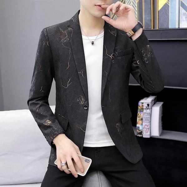 men's suits & blazers small suit korean version slim jacket handsome casual printing fashion spring and autumn british style, White;black
men's suits & blazers small suit korean version slim jacket handsome casual printing fashion spring and autumn british style, White;black