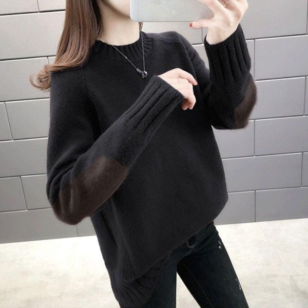 spring and autumn 2020 women's fake two-piece stitching shirt denim collar women's sweater thick loose sweater, White;black
spring and autumn 2020 women's fake two-piece stitching shirt denim collar women's sweater thick loose sweater, White;black
