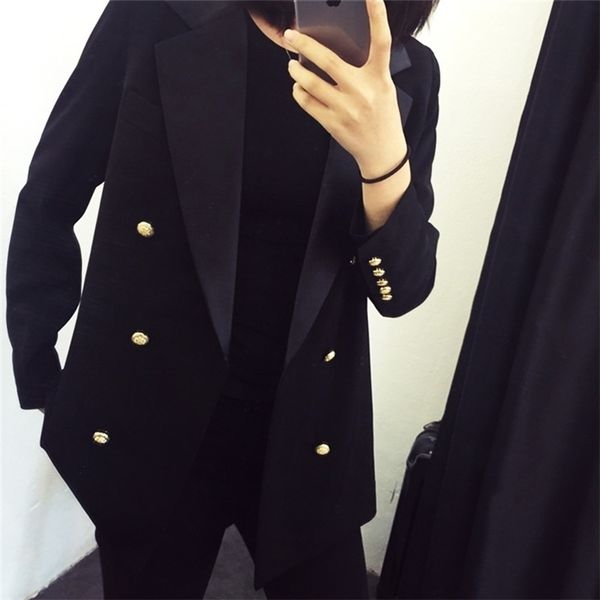 professional women's suit large size casual double-breasted temperament black ladies jacket trendy office blazer lj201214, White;black
professional women's suit large size casual double-breasted temperament black ladies jacket trendy office blazer lj201214, White;black