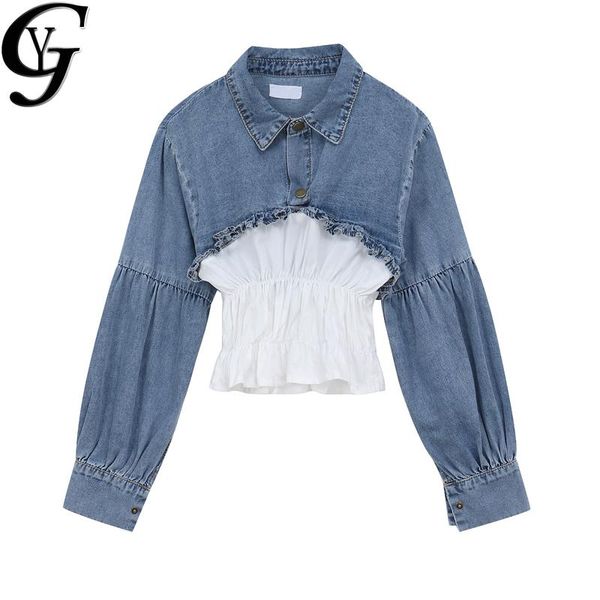 2020 fall fashion denim patchwork women white shirts blouse autumn long sleeve outwear ladies jeans cropped camisas mujer
2020 fall fashion denim patchwork women white shirts blouse autumn long sleeve outwear ladies jeans cropped camisas mujer