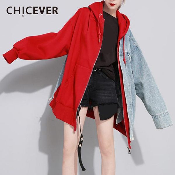 chicever капюшона лоскутная джинсовая женская куртка женские пальто с длинным рукавом плюс бархат свободный большой размер зимние толстовки, Black;brown
chicever капюшона лоскутная джинсовая женская куртка женские пальто с длинным рукавом плюс бархат свободный большой размер зимние толстовки, Black;brown