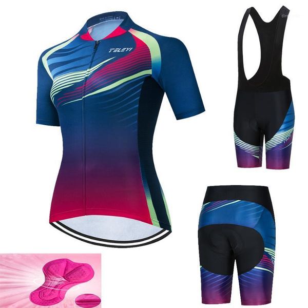 2020 women's teleyi ciclismo set breathable mtb bike clothing female racing ropa ciclismo cycle wear racing bib short set1, Black;blue
2020 women's teleyi ciclismo set breathable mtb bike clothing female racing ropa ciclismo cycle wear racing bib short set1, Black;blue