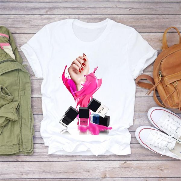 women 2020 summer fingernail nail art elegance lady fashion print t shirts t shirt ladies womens graphic female tee shirt, White
women 2020 summer fingernail nail art elegance lady fashion print t shirts t shirt ladies womens graphic female tee shirt, White