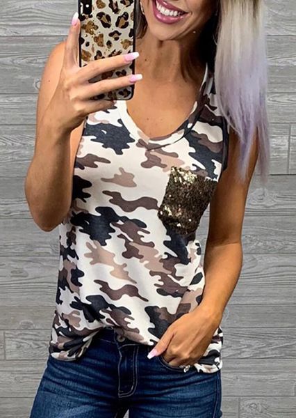 women camouflage printed sequined pocket tank femme design summer casual sleeveless camis camouflage tees streetwear 2019, White
women camouflage printed sequined pocket tank femme design summer casual sleeveless camis camouflage tees streetwear 2019, White